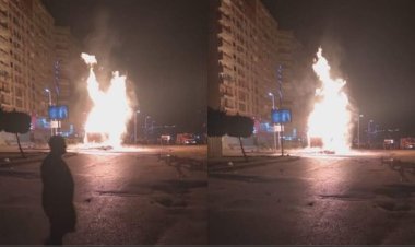 بالصور .. الدفاع المدني يحاول السيطرة على حريق ماسورة غاز المرج
