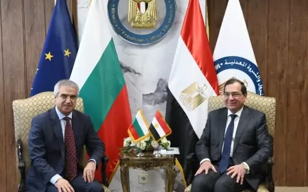 وزير البترول يبحث مع  وزير الطاقة البلغارى الفرص الاستثمارية في مجالات البترول والغاز والتعدين والهيدروجين والطاقة الخضراء