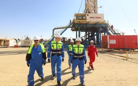وزير البترول يزور  موقع شركة بتروشهد بالصحراء الغربية