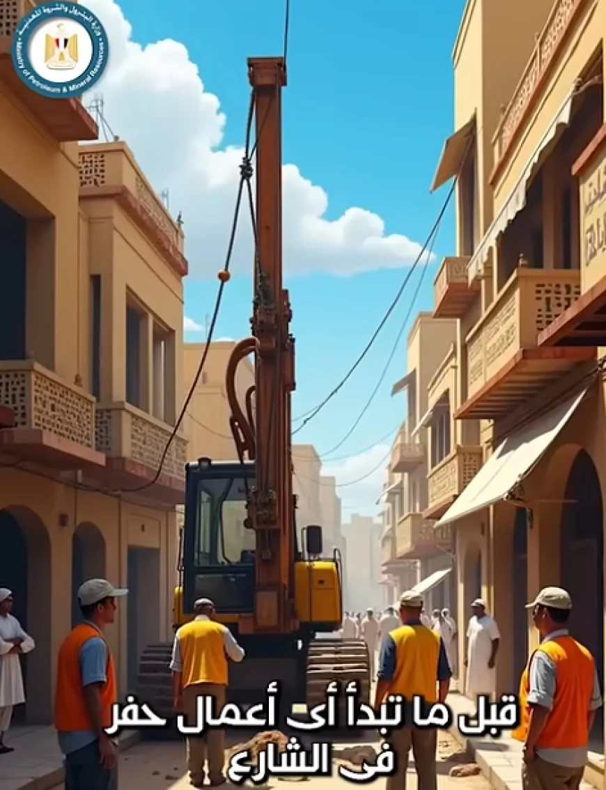 وزارة البترول تُطلق فيديو توعوي حول إجراءات الحفر الآمن لحماية شبكات الغاز