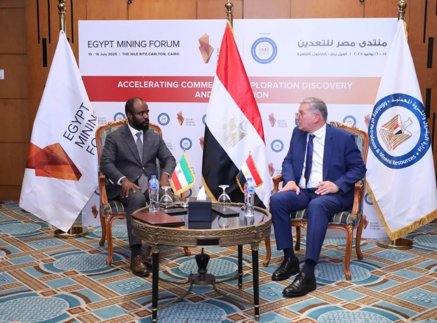 وزير البترول والثروة المعدنية يبحث مع وزير المناجم والهيدروكربونات بدولة غينيا التعاون بين البلدين في مجال التعدين