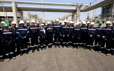 وزير البترول يزو رأعمال التطوير  والتوسعات الجديدة بمصفاة تكرير ميدور