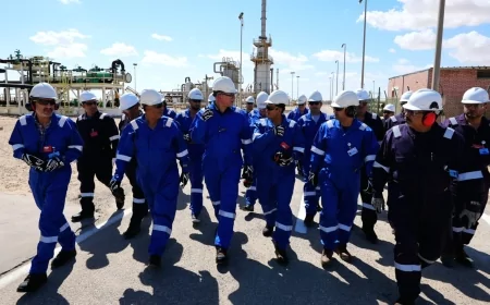 وزير البترول والثروة المعدنية يتفقد موقع إنتاج الغاز لشركة شمال سيناء بالبحر المتوسط