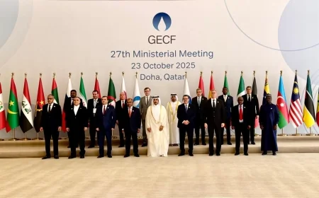وزير البترول يشارك في اجتماع منتدي الدول المصدرة للغاز..  إنتاج مصر يعود للارتفاع وحقل ظهر يغطي 23% من السوق