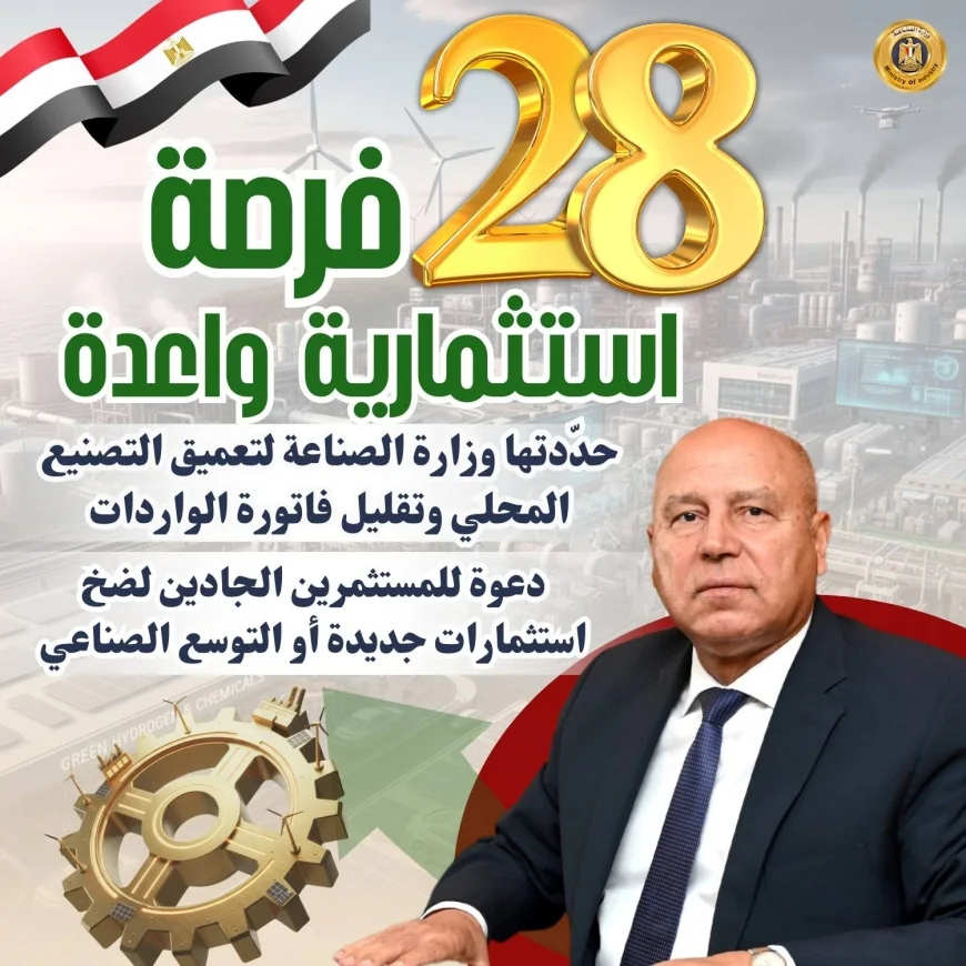 خريطة طريق الصناعة المصرية: 28 فرصة استثمارية واعدة لخفض الواردات وجذب الاستثمار