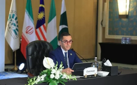 في ختام اجتماع وزراء التجارة "الثماني الإسلامية".. "الخطيب" يعلن عن اعتماد "إعلان القاهرة" شراكة اقتصادية شاملة