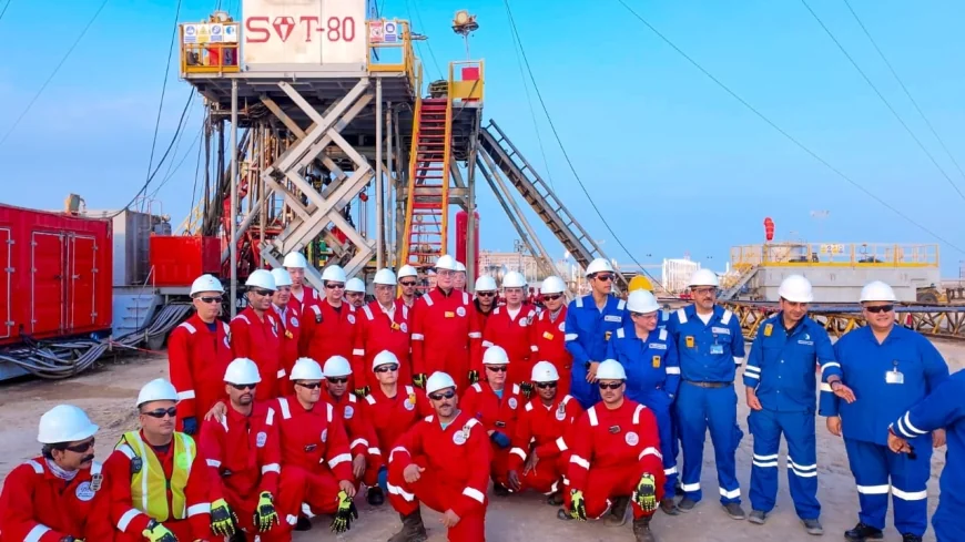 في مستهل زيارة رسمية.. وزير البترول والثروة المعدنية يلتقي العاملين بموقع شركة الحديثة للحفر المصرية بالكويت