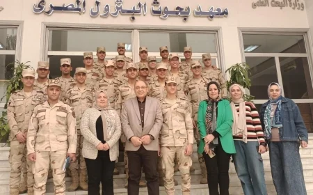 معهد بحوث البترول المصري يستقبل دفعة من طلاب الكلية الفنية العسكرية ضمن برنامج تدريبي متخصص