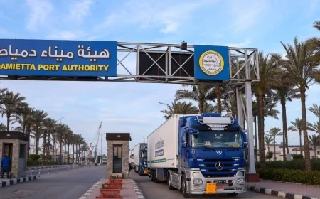 تواصل تدفق شحنات الترانزيت عبر خط الرورو بميناء دمياط إلى دول الخليج عبر مسار لوجستي جديد مع أوروبا