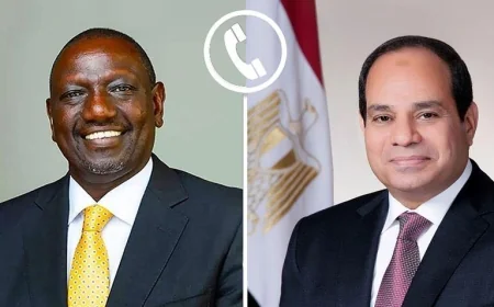 السيسي وروتو يبحثان تعزيز التعاون الاقتصادي وتطورات السودان ومياه النيل في اتصال مهم