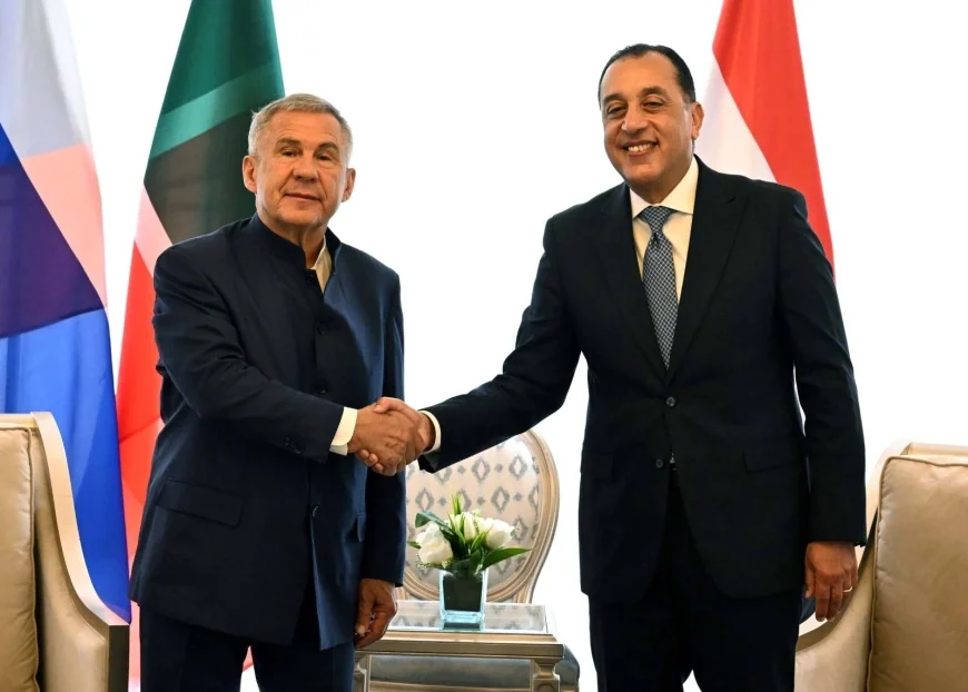 رئيس الوزراء يبحث مع رئيس تتارستان تفعيل المنطقة الصناعية الروسية وتعزيز التعاون الاقتصادي والاستثماري