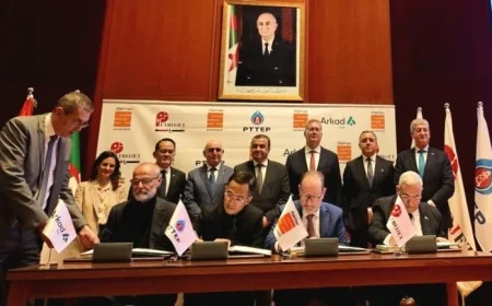 بتروجت تفوز بعقد 1.1 مليار دولار لتطوير حقل حاسي بئر ركايز بالجزائر بحضور بدوي وعرقاب