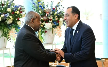 مدبولي يشارك نيابة عن الرئيس السيسي في حفل تنصيب رئيس جيبوتي لتعزيز العلاقات الاستراتيجية بين البلدين