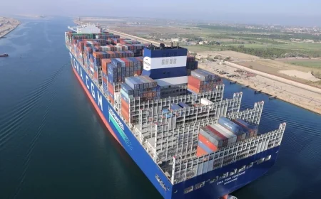 قناة السويس تشهد عبور السفينة  CMA CGM VENDOME لأول مرة وتؤكد استمرار جذب كبرى الخطوط الملاحية