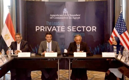 وزارة الصناعة تستعرض استراتيجية النهوض بالصناعة المصرية خلال اجتماع غرفة التجارة الأمريكية بالقاهرة