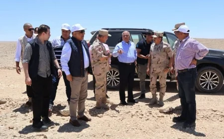 وزير النقل ووزير الكهرباء يتفقدان جبل سحابة بوسط سيناء لبحث مشروعات توليد الكهرباء من طاقة الرياح