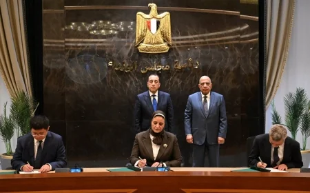 مدبولي يشهد توقيع مذكرة تفاهم لإنشاء أول مصنع لتوربينات الرياح ومشروع طاقة رياح في خليج السويس