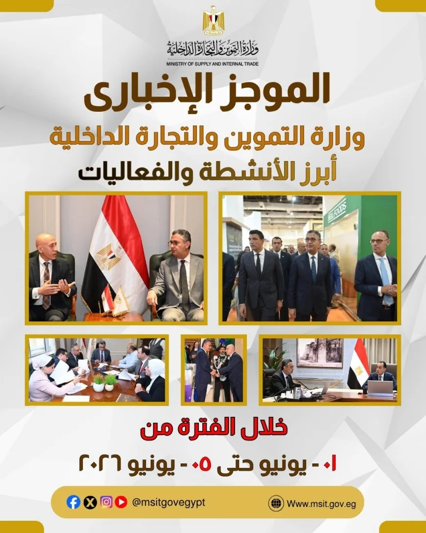 وزارة التموين: نشاط مكثف خلال الفترة من 1 إلى 5 يونيو يشمل رقابة الأسواق وتطوير منظومة الدعم