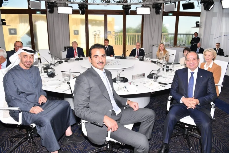 الرئيس السيسي يؤكد من قمة مجموعة السبع ضرورة تسوية شاملة لأزمات الشرق الأوسط وتطبيق حل الدولتين