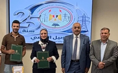 المصرية لنقل الكهرباء توقع عقد ربط محطة بني خالد بالشبكة القومية لدعم استقرار التغذية الكهربائية في المنيا