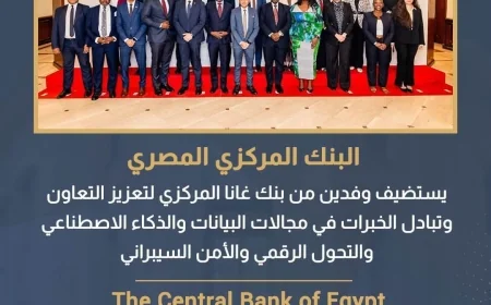 البنك المركزي المصري يستضيف وفدين من بنك غانا لتعزيز التعاون في التحول الرقمي والأمن السيبراني