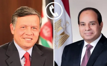الرئيس السيسي وملك الأردن يؤكدان رفض التصعيد الإقليمي ويشددان على تعزيز التنسيق لدعم استقرار المنطقة