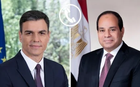 الرئيس السيسي يبحث مع رئيس وزراء إسبانيا تداعيات حادث ميناء دمياط وتعزيز التعاون بين القاهرة ومدريد
