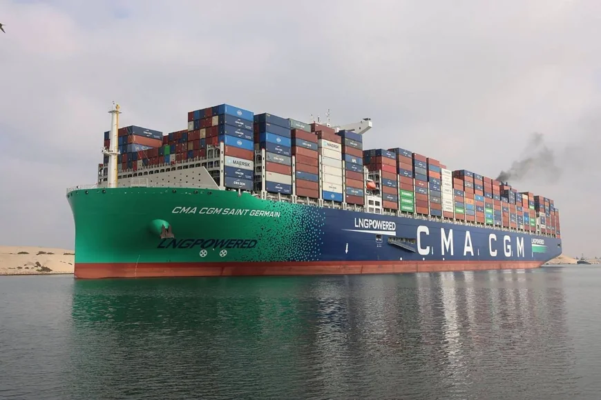 قناة السويس تشهد عبور سفينة الحاويات العملاقة CMA CGM SAINT GERMAIN لأول مرة
