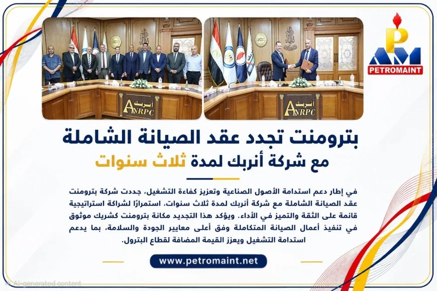 بترومنت تجدد عقد الصيانة الشاملة مع أنربك لمدة 3 سنوات لتعزيز كفاءة تشغيل منشآت البترول
