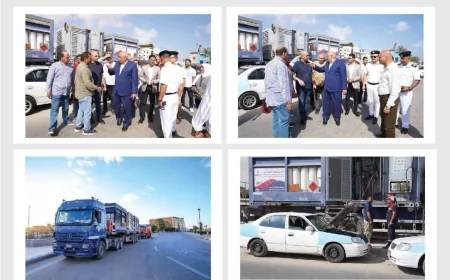 محافظ مطروح يتفقد محطة غازتك المتنقلة لتموين السيارات بالغاز الطبيعي