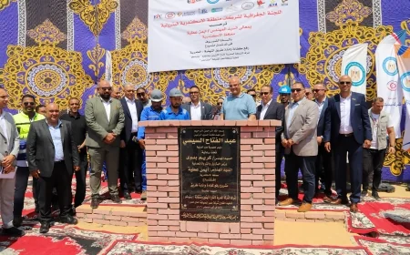 محافظ الإسكندرية يزور إيثيدكو ويضع حجر الأساس لمشروع تطوير طريق النهضة بالعامرية