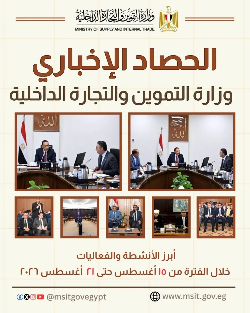 وزارة التموين تكشف حصاد أسبوعها من 15 إلى 21 أغسطس.. تحركات لتعزيز الأمن الغذائي