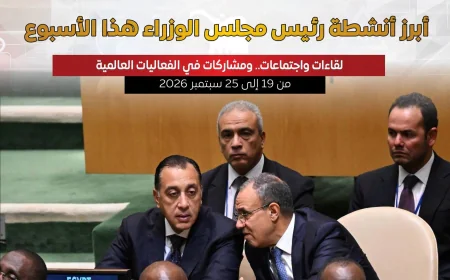 حصاد الحكومة.. مدبولي يترأس وفد مصر في اجتماعات الجمعية العامة للأمم المتحدة