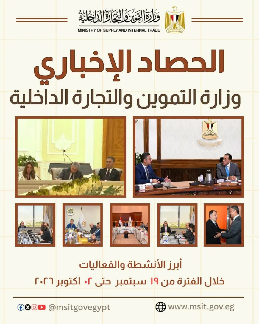 وزارة التموين تكثف تحركاتها لضبط الأسواق وتوفير السلع خلال الفترة من 19 سبتمبر حتى 2 أكتوبر