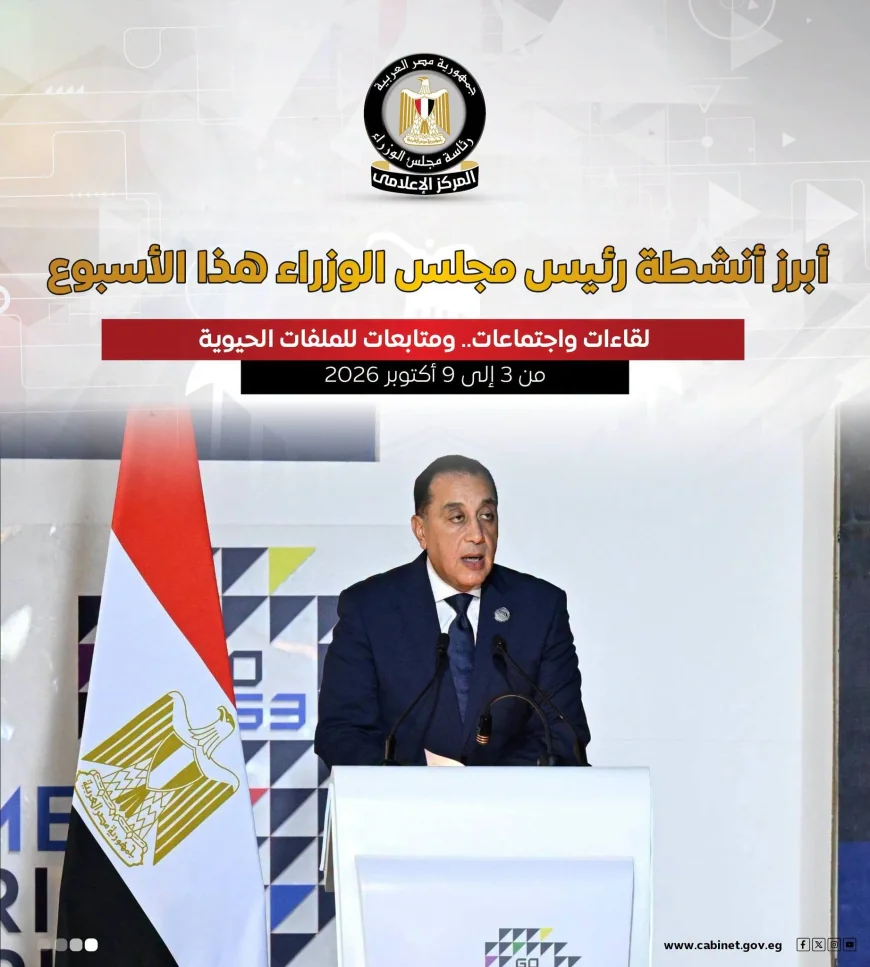 بالإنفوجراف.. أبرز أنشطة رئيس الوزراء هذا الأسبوع.. مدبولي يتابع السلع الاستراتيجية وتحلية المياه ومستحقات المزارعين